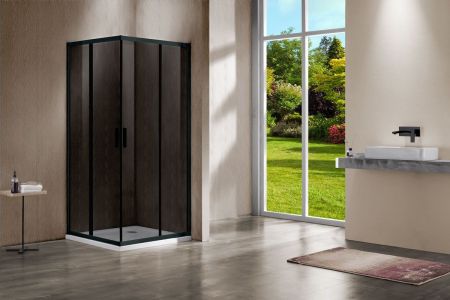 Душевые уголки Vincea Душевой уголок Garda VSS-1G8012CGB, 1200*800, черный, стекло тонированное, , шт, артикул VSS-1G8012CGB