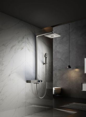 душевые стойки Vincea Душевая стойка Inspire VSFS-3I13TGM термостатическая с изливом, вороненая сталь,, артикул VSFS-3I13TGM