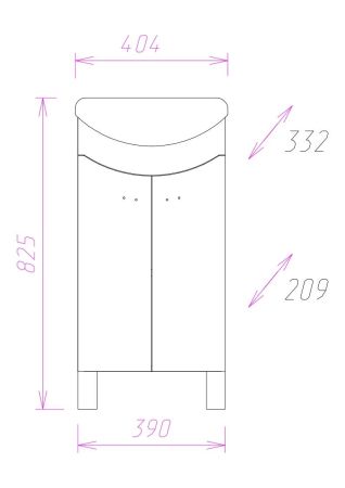 Тумба Onika Манго 40 напольная, белая (ум. Манго 40), артикул 104002