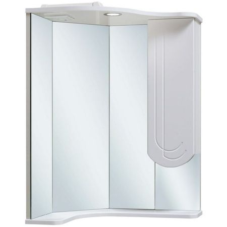 Зеркало со шкафом Runo Бис 55 R 4620750023331 угловое Белое