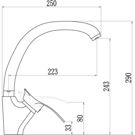 Смеситель для кухни Savol S-T4106-1, хром