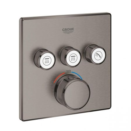 Термостат для встраиваемого монтажа на 3 выхода GROHE Grohtherm SmartControl, темный графит матовый (29126AL0) Термостат для встраиваемого монтажа на 3 выхода GROHE Grohtherm SmartControl, темный графит матовый (29126AL0)