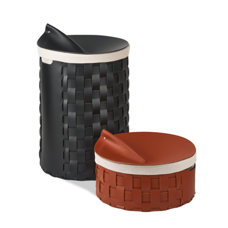 ADJ Круглая корзина для белья Bottega, D40xH57 см., цвет: черный/серый, артикул 1057.01/03