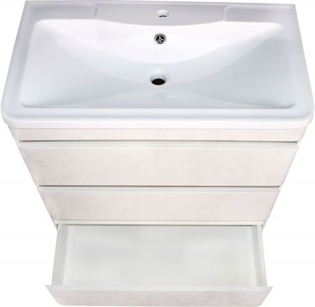 Тумба напольная "Атлантика 80" (3 ящ.), Люкс бетон крем, PLUS