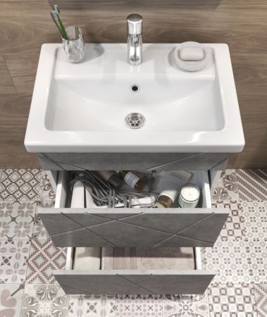 Тумба под раковину напольная VIGO Geometry tn.GEO.FOS.50.2Y бетон, 50 см, артикул tn.GEO.FOS.50.2Y бетон