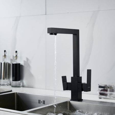 Смеситель для кухни с подключением фильтра Shevanik S148H, черный, артикул S148H