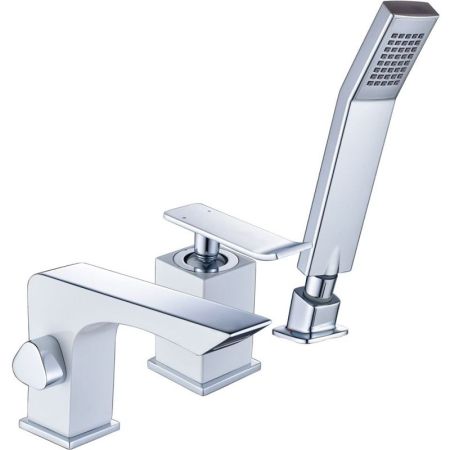 Смеситель на борт ванны Lemark Contest LM5845CW Хром Белый, артикул LM5845CW