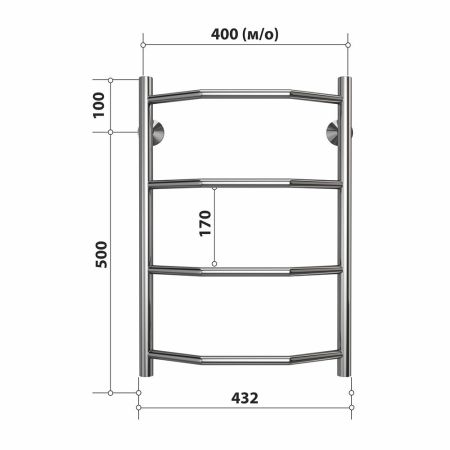 Полотенцесушитель водяной Stelmix 60x40 см, трапеция, артикул 4670078541208