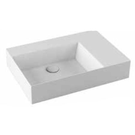AZZURRA ELEGANCE Squared раковина подвесная/накладная 60х45см без отв. под смеситель , правая, цвет белый