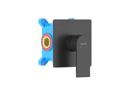 Смеситель для душа (внешняя и скрытая часть) AQUATEK, матовый черный AQ1466MB ЛИРА, артикул AQ1466MB