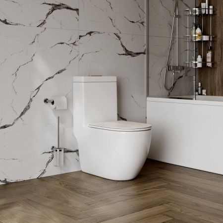 Унитаз напольный Maretti Elena безободковый с микролифтом, EA10MNBM18-844, белый, артикул EA10MNBM18-844