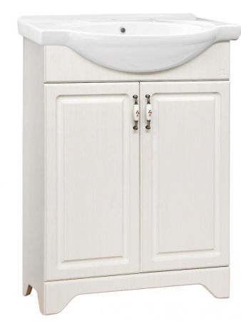 Тумба с раковиной Style Line Олеандр-2 65 (3 ящ.) под умывальник Байкал 65, белая