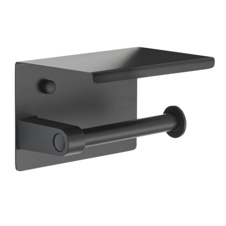 Держатель SIMPLE LINE туалетной бумаги с полочкой для телефона, черный, Sapho