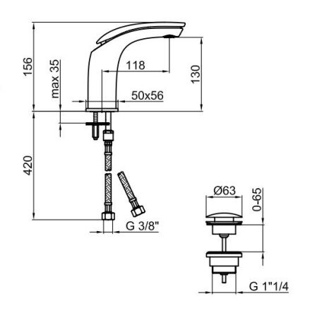 Смеситель для раковины Webert Aria AI830102560, черный, артикул AI830102560