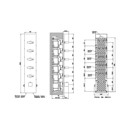 Gessi Rettangolo Встраиваемый термостат, подключение на 3/4”, с 5ю независимыми выходами(внешние части), цвет: черный, артикул 43030#299