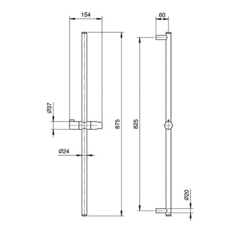 Fantini Lame Штанга для душа с креплением, цвет: хром