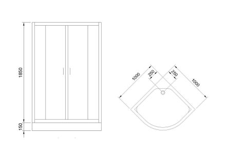 Душевой угол Royal Bath RB 100HK-C (матовое)