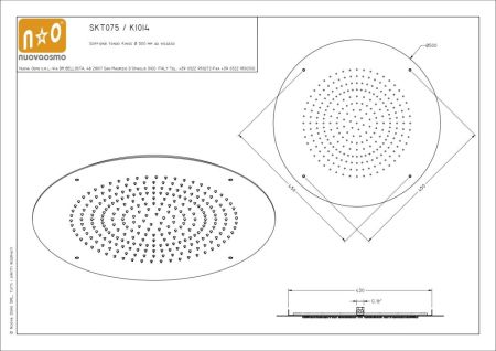 Graffio Kings, круглая потолочная душевая головка 50 см, 1 режим: дождь, цвет хром