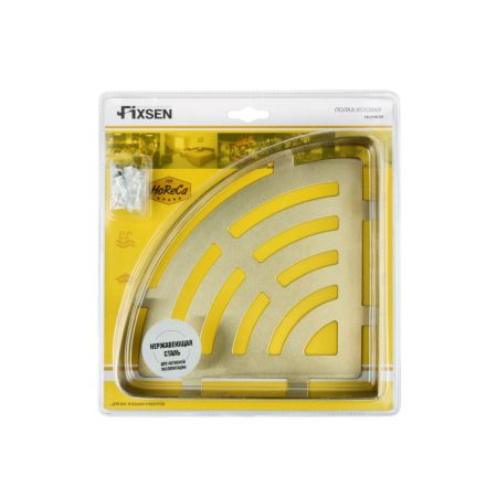 Полка металличеcкая угловая FIXSEN HOTEL FX-31003L, золотой сатин, артикул FX-31003L