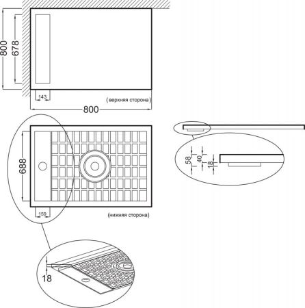 Душевой поддон из материала Flight Jacob Delafon Flight Neus 80x80 E62510-00 Белый