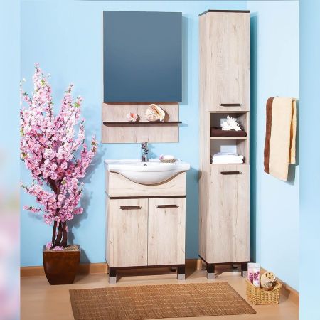 Зеркальный шкаф Бриклаер ТЕХАС 60 см, кантри/венге, артикул 4620750416102