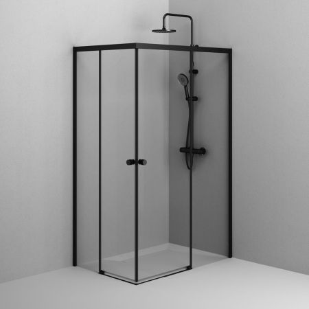 W94G-403-12080-BТ Душевое ограждение X-Joy Square Slide 120х80, черный, прозрачное, артикул W94G-403-12080-BТ