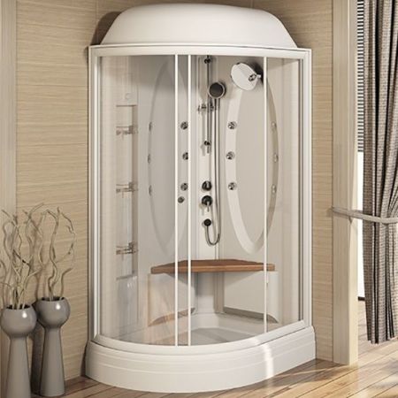 Душевая кабина Radomir Гранд 123x93 R 1-05-1-2-0-1160 профиль Белый стекло прозрачное, артикул 1-05-1-2-0-1160