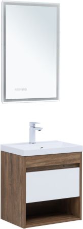 Тумба под раковину Aquanet Тренд 50 дуб рустикальный/белый сатин, артикул 00345116