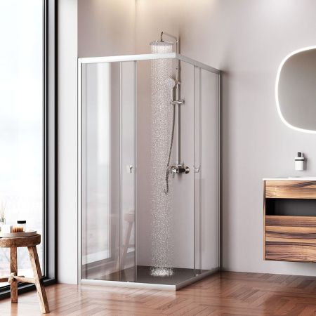 W87G-403-12090-MT Sunny душ огражд прямоугольн, раздвижн двери 120x90 серебро,стекло прозрачн, артикул W87G-403-12090-MT