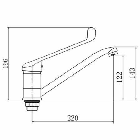 Смеситель для раковины с хирургической ручкой FASHUN A4954, хром