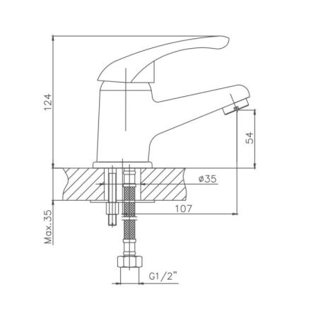 Смеситель для раковины Cron CN1003, хром, артикул CN1003