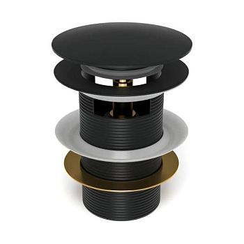 Донный клапан для раковины с переливом Maretti AC19Z12560, черный