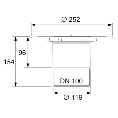 Сифон вертикальный DN100, артикул 3607600