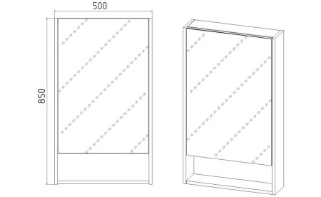 Зеркальный Шкаф VIANT  "Мальта" 50 правый/левый без света белый  134х500х850 (VMAL50BEL-ZSH), артикул VMAL50BEL-ZSH