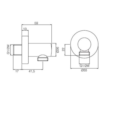 Шланговое подсоединение, Fima Carlo Frattini, Shower accessories, стандарт подвода воды-1/2", цвет-черный матовый