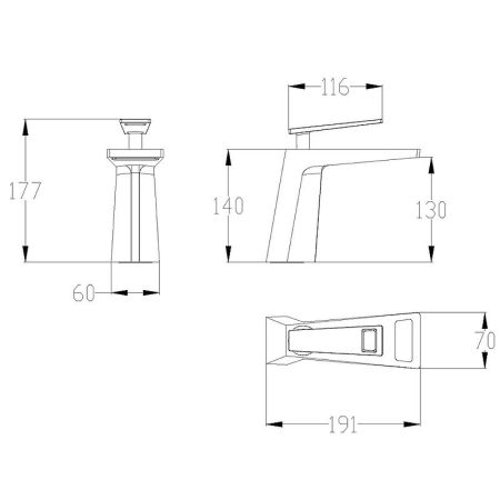 Смеситель для раковины Bronze de Luxe Quadro A919WC Белый Хром, артикул A919WC
