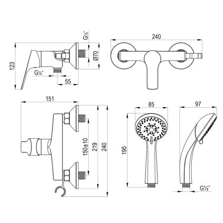 Смеситель Rossinka для душа (RS29-41), артикул RS29-41