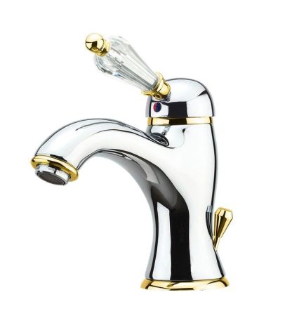 Смеситель для раковины Fiore IMPERIAL-SKY  (SWAROVSKI®) 82CO5221, хром/золото, артикул 82CO5221