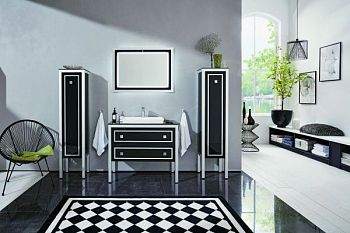 Комплект мебели Puris Urban Loft, 1200 мм, цвет черное стекло