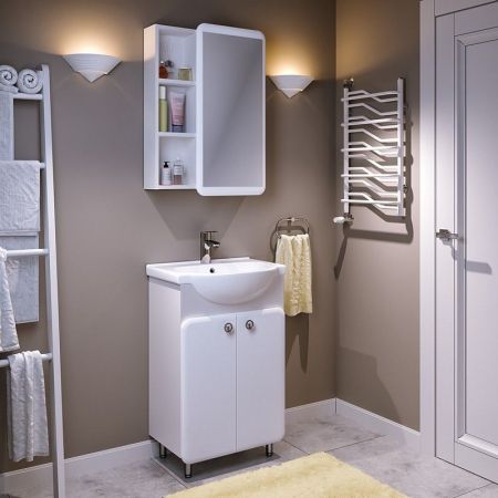 Зеркальный шкаф Runo Капри 55 4620750028022 Белый, артикул 4620750028022