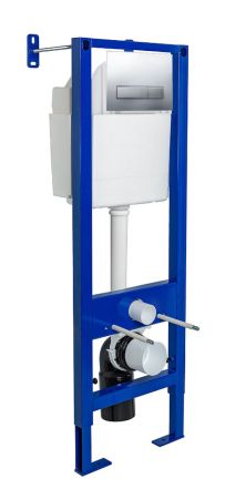 Инсталяция BERGES для скрытого монтажа унитаза АТОМ Line 410 кнопка хром, артикул 040338