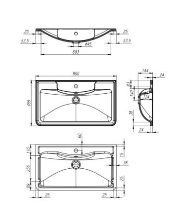 Мебель для ванной комнаты BELBAGNO ALBANO-800, артикул BB800/455-LV-MR-ALR
