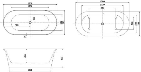 Акриловая ванна Aquanet Family Smart 170x78 88778-GW, артикул 88778-GW