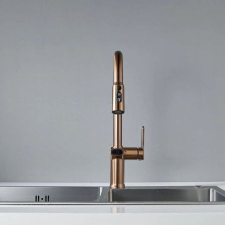 Смеситель для кухни с индикатором температуры Knotlor KN-100/RB, бронза, артикул KN-100/RB