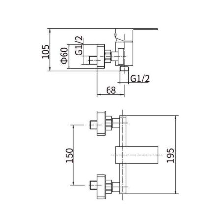 Смеситель для душа FASHUN A52002-7, черный