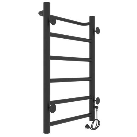 Полотенцесушитель электро "Прайм ЧКЧ П6 400*600", черный матовый, левый