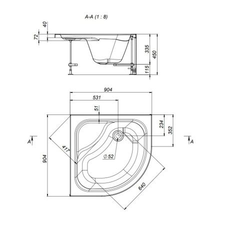 W90T-401A090W Gem Deep душевой поддон 90х90 с сифоном, белый W90T-401A090W Gem Deep душевой поддон 90х90 с сифоном, белый