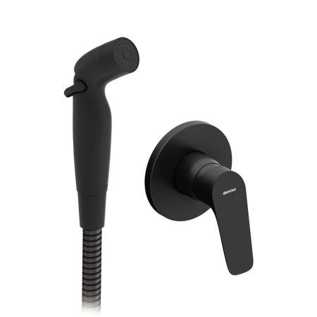 777510300 Jupiter, смеситель монтируемый в стену с гиг. душем, черный, артикул 777510300