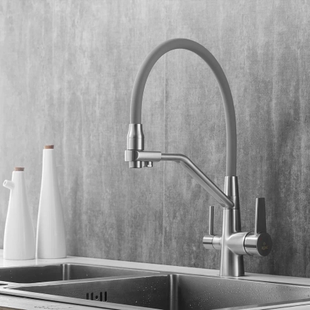 Смеситель для кухни Rose R558L, сатин, артикул R558L