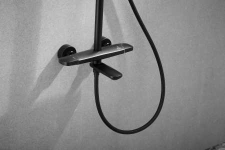 Душевая система с термостатом Rose R3996H, черный